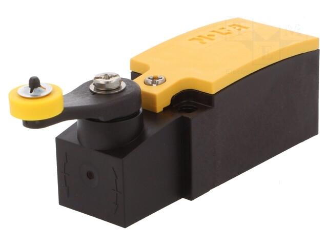 Eindschakelaar; hendel R 27mm, roller van kunststof Ø14mm Eindschakelaar; hendel R 27mm, roller van kunststof Ø14mm